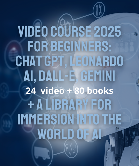 VIDEO COURSE 2025 FOR BEGINNERS: CHAT GPT, LEONARDO AI, DALL-E GEMINI + A LIBRARY FOR IMMERSION INTO THE WORLD OF AL